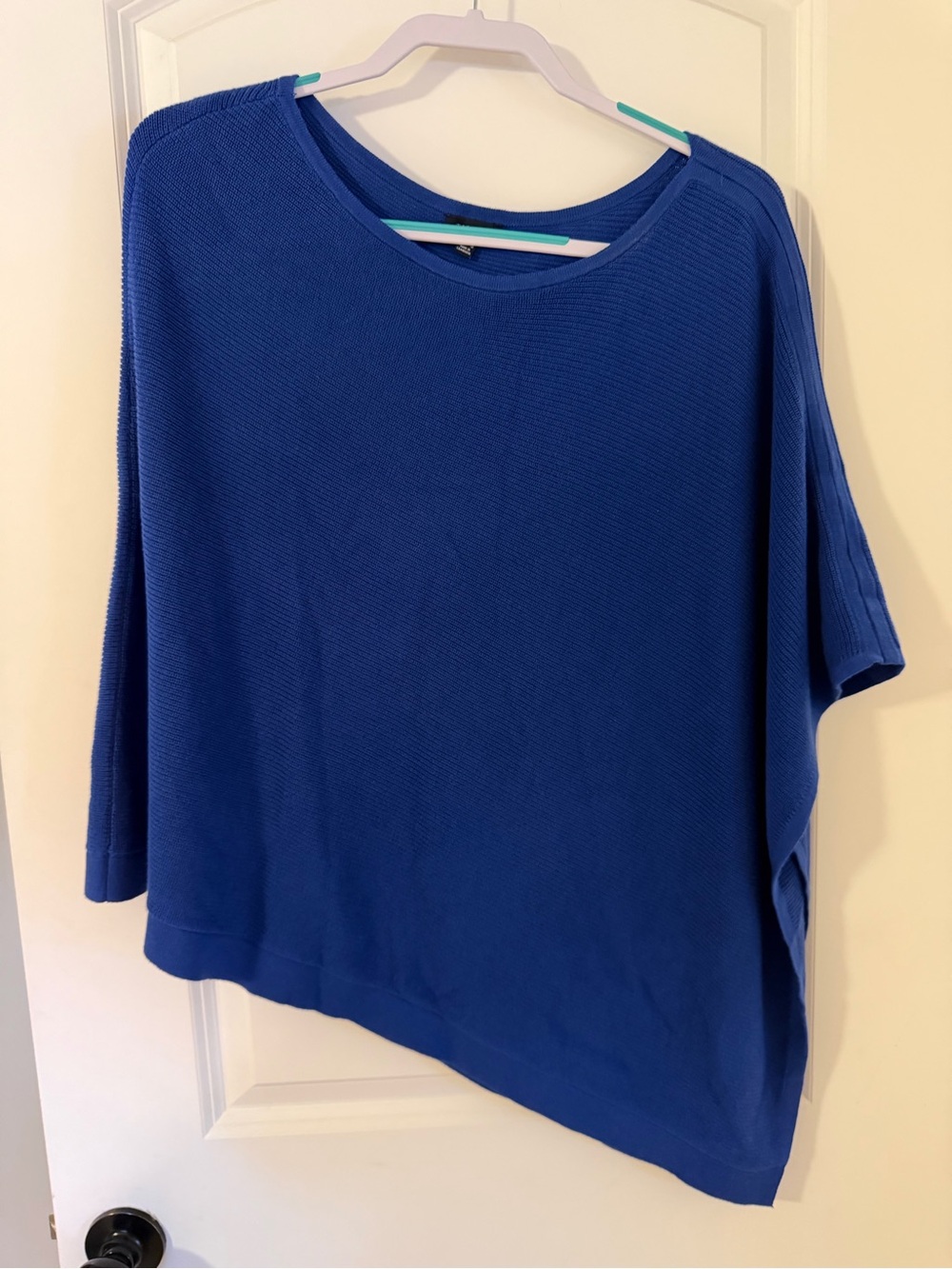 Talbots Royal Blue Knit Drop-Shoulder Poncho